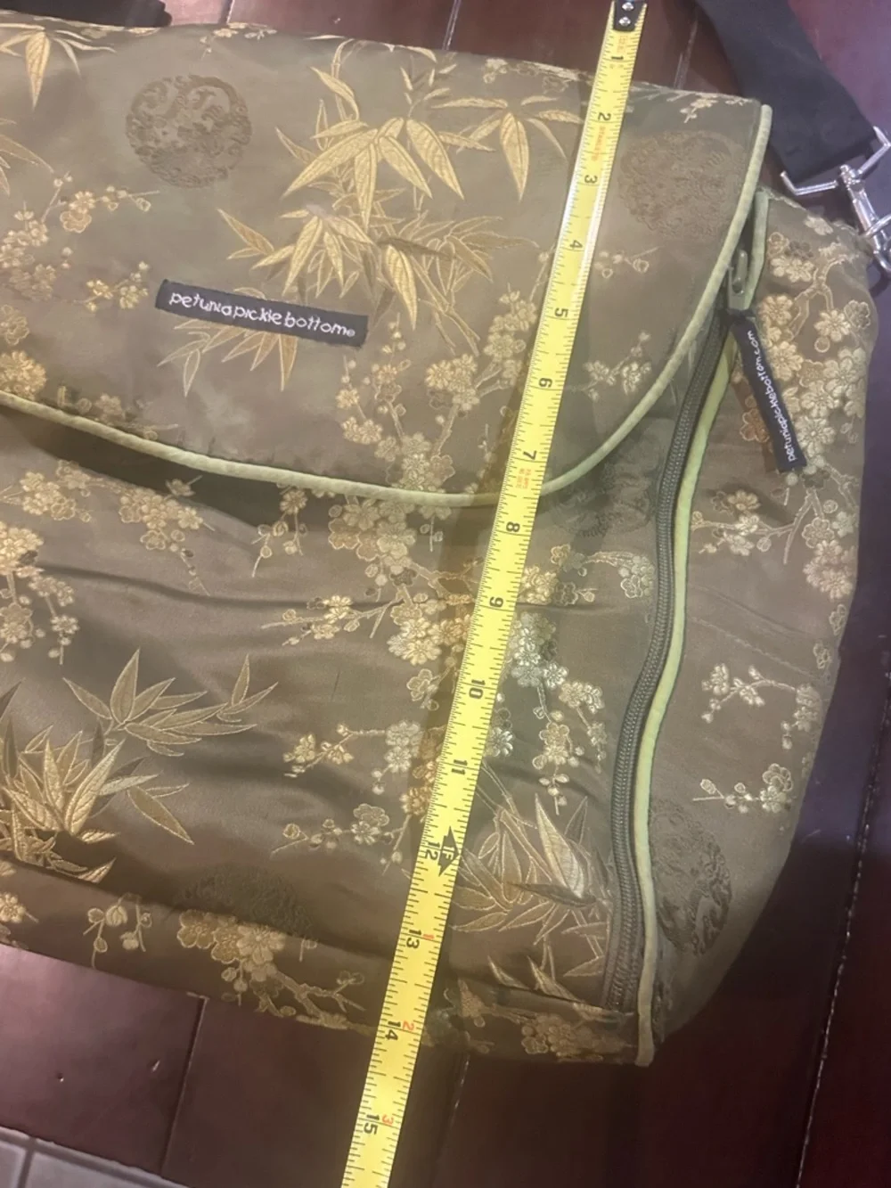 Petunia Pickle Bottom Olive Green Floral Multi Functional Diaper Bag